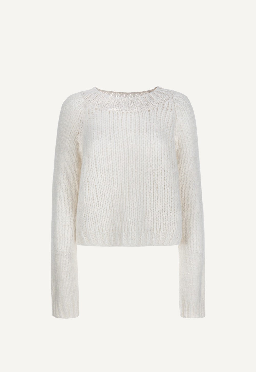 Ola sweater ecru baby alpaca blend knit sweater